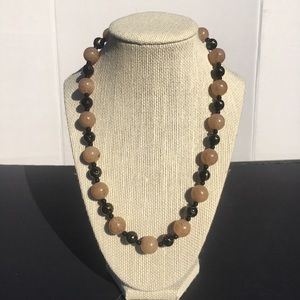 Tan and Black Beads Necklace